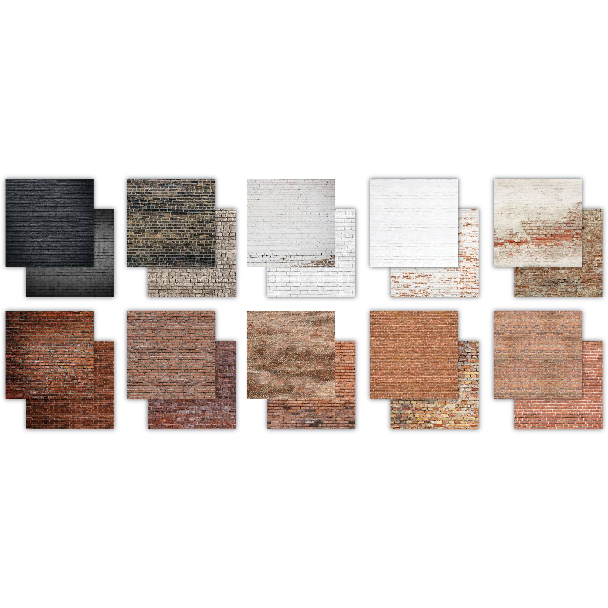 Craft Consortium Double-Sided Paper Pad 6" x 6" 40 ct. Brick Textures, 20 Designs